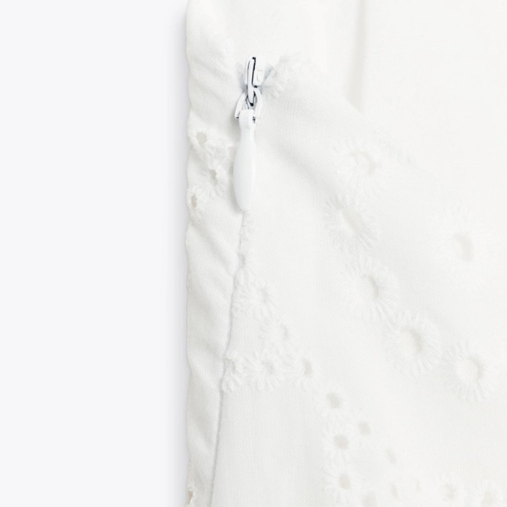 ZARA Cotton Eyelet Embroidered Halter Midi dress. L NWT - Picture 10 of 16